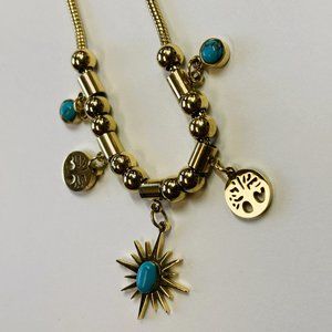 Gold DIY Evil Eye Sun Glare Necklace